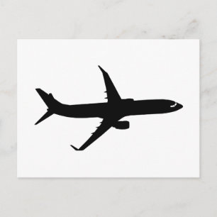 Flygplan Jetliner Svart Flyg Anpassa Färg Vykort