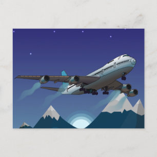 Flygplan. Jumbo jet. Helg Vykort