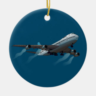Flygplan. Jumbo jet. Julgransprydnad Keramik