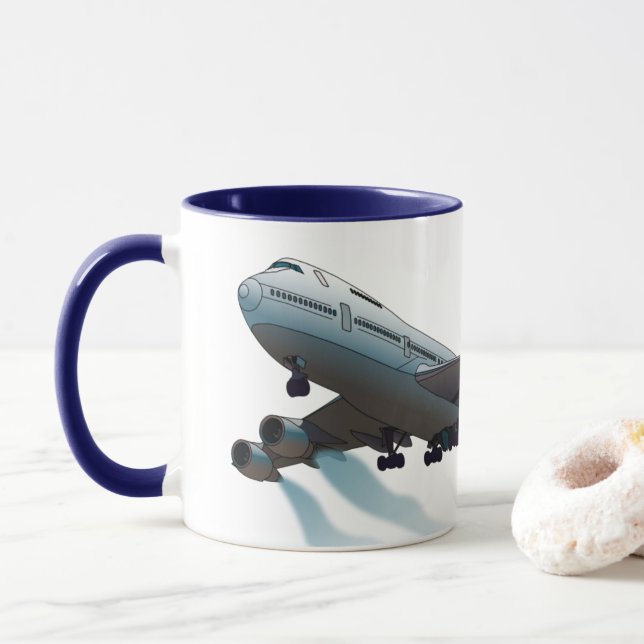 Flygplan. Jumbo jet. Mugg (Med munk)
