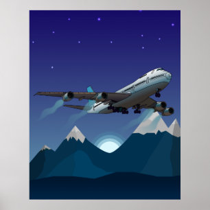 Flygplan. Jumbo jet. Poster