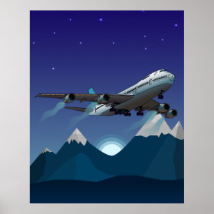 Flygplan. Jumbo jet. Poster