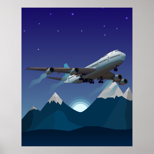 Flygplan. Jumbo jet. Poster (Framsidan)