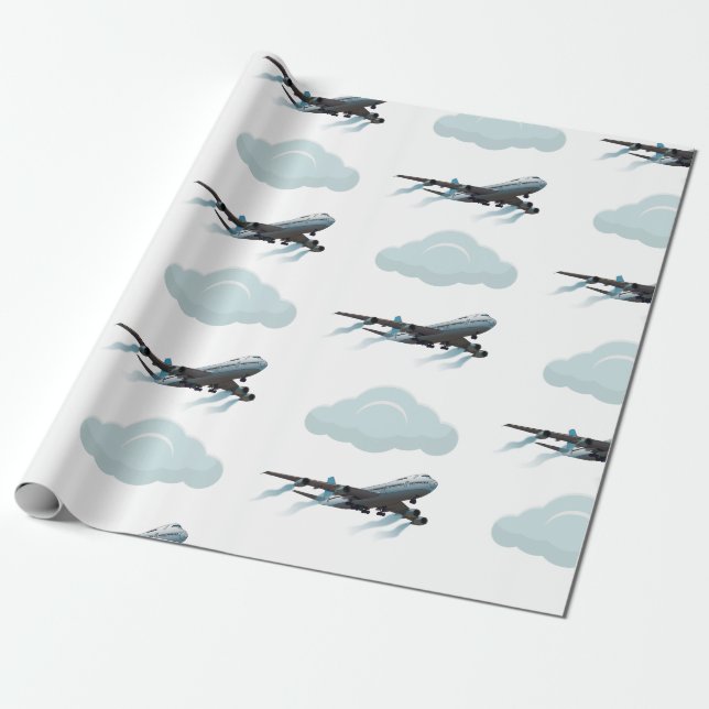 Flygplan. Jumbo jet. Presentpapper (Utrullad)