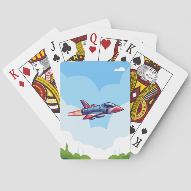Flygplan/kombattant jet casinokort (Baksidan)
