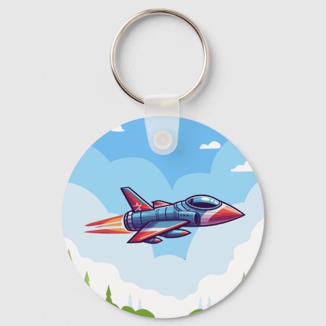 Flygplan/kombattant jet nyckelring (Framsida)