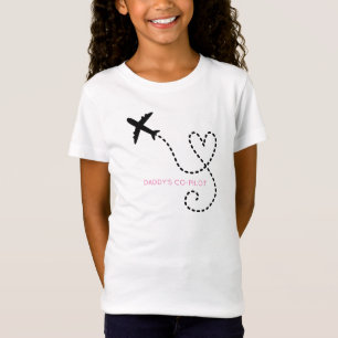 Flygplan med Heart Pappor Co-Pilot Kids Roligt T- T Shirt