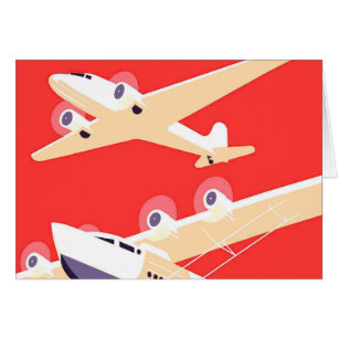 Flygplan med Vintage Propeller Hälsningskort