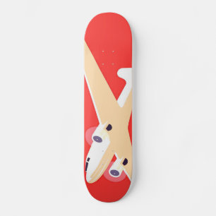 Flygplan med Vintage Propeller Mini Skateboard Bräda 18,7 Cm