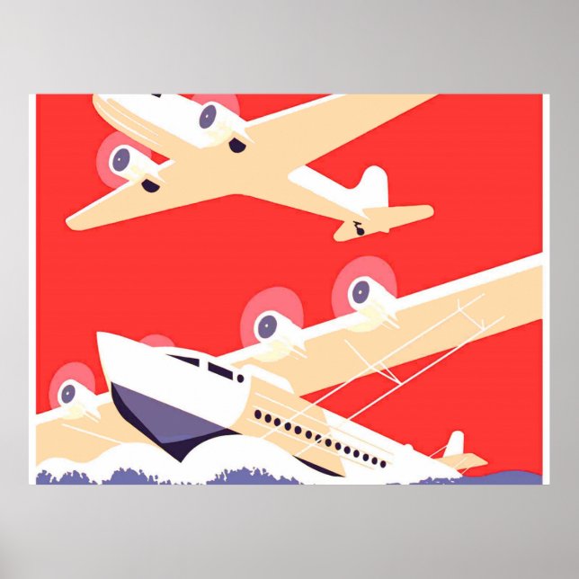Flygplan med Vintage Propeller Poster (Framsidan)