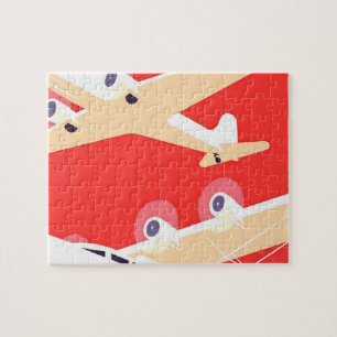 Flygplan med Vintage Propeller Pussel