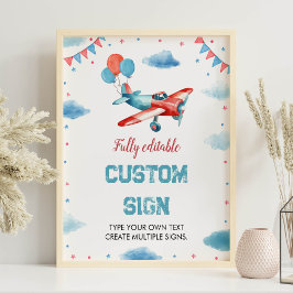 Flygplan min tid flyger från födelsedag Bord Poster