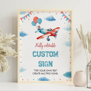 Flygplan min tid flyger från födelsedag Bord Poster
