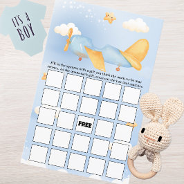 Flygplan, moln och stjärnor, blått, Pojke, rött