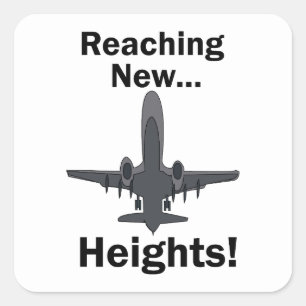 Flygplan når nya höjder Inspirerande Citat Fyrkantigt Klistermärke