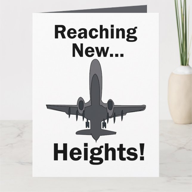 Flygplan når nya höjder Inspirerande Citat Kort (Framsida)