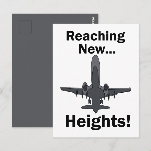Flygplan når nya höjder Inspirerande Citat Vykort (Fram/baksida)