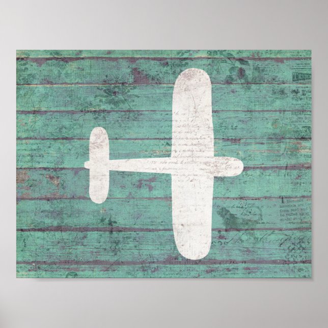 Flygplan - Nursery Art Poster (Framsidan)