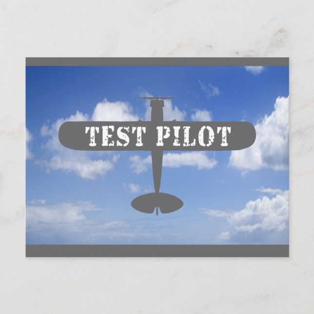Flygplan och provpilot vykort (Framsida)