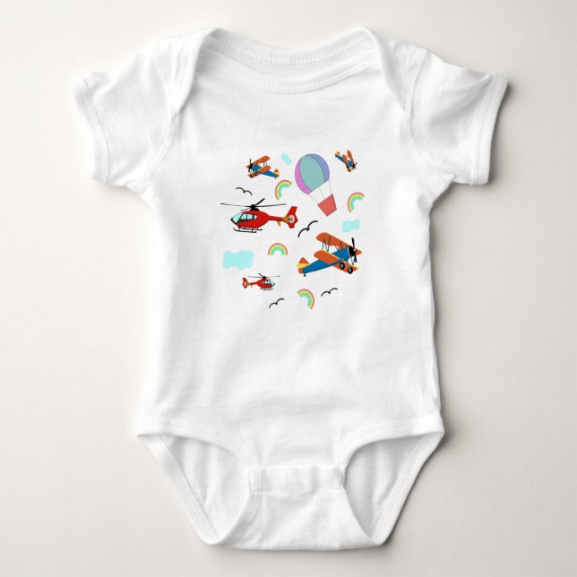 FLYGPLAN OCH RAINBOWS TRAVEL T SHIRT (Framsida)