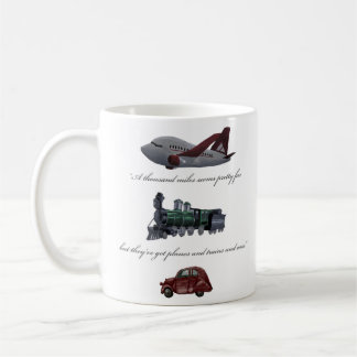 flygplan och tåg och bilmugg kaffemugg
