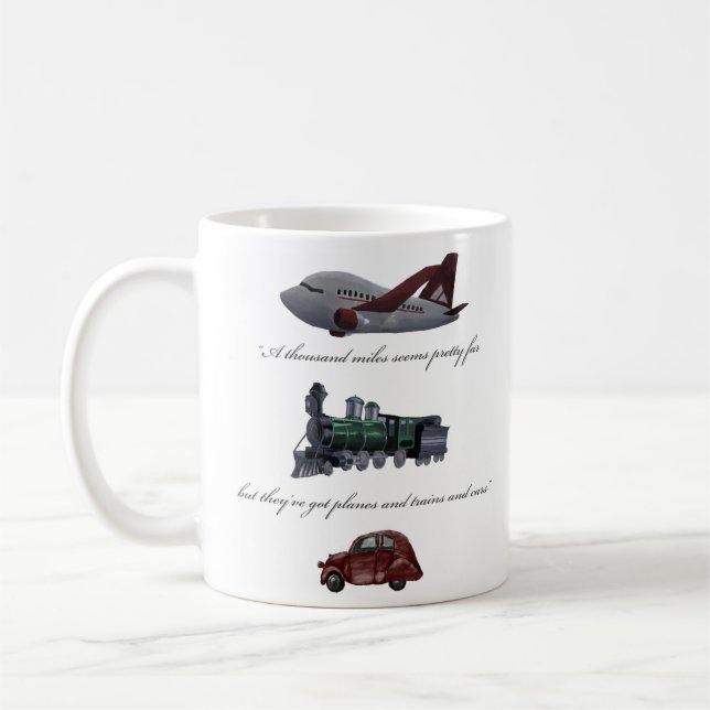 flygplan och tåg och bilmugg kaffemugg (Vänster)