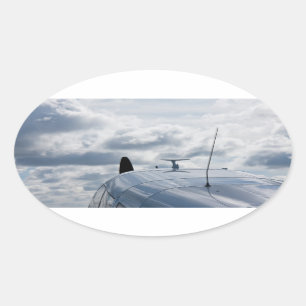 Flygplan Ovalt Klistermärke