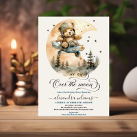 Flygplan över Måne Nalle Baby Shower