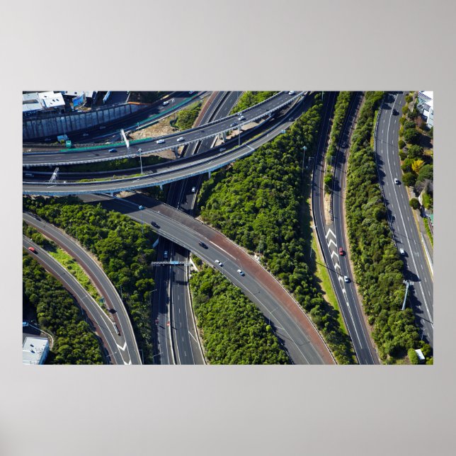 Flygplan över motorvägsavgränsning poster (Framsidan)