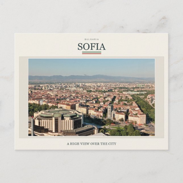 Flygplan över Sofia och Vitosha Vykort (Framsida)