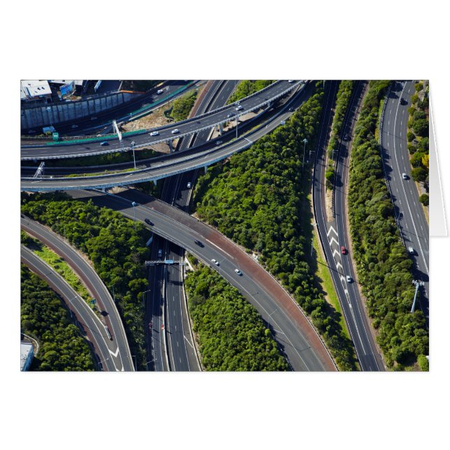 Flygplan över vägkorsningen hälsningskort (Framsidan Horizontal)