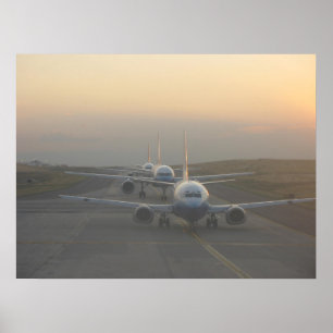 Flygplan på bana poster