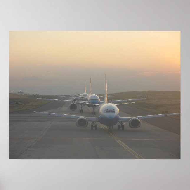Flygplan på bana poster (Framsidan)