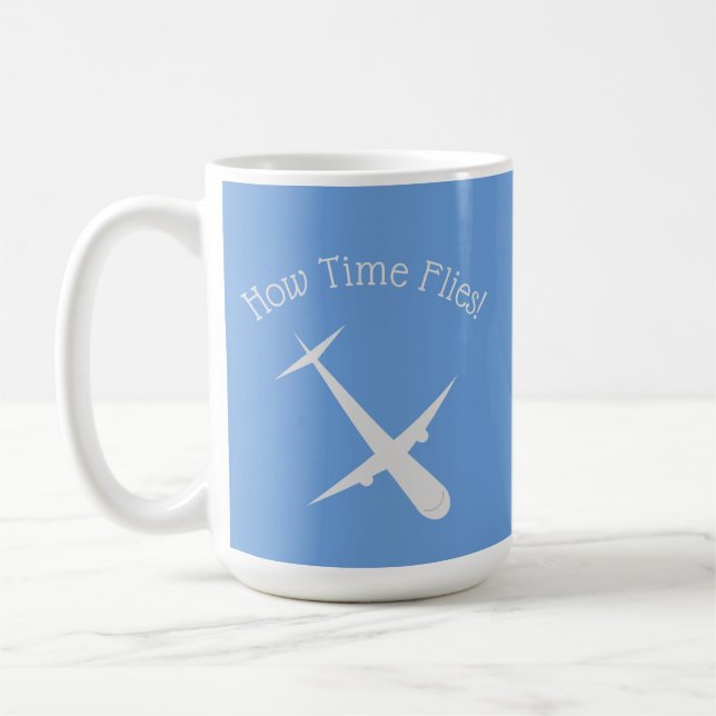 Flygplan på blå Personlig Kaffemugg (Vänster)