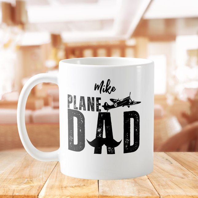 FLYGPLAN Pappa & Vintage-flygplan, Funny Fars dag Kaffemugg (Skapare uppladdad)