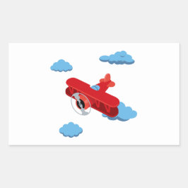 Flygplan Party Samling! Rektangulärt Klistermärke