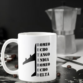 Flygplan Pensionerad Nato Fonetisk Alfabetet Aviat Kaffemugg
