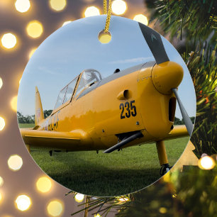 Flygplan - Personlig för fotojul Julgransprydnad Keramik