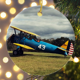 Flygplan - Personlig för fotojul Julgransprydnad Keramik