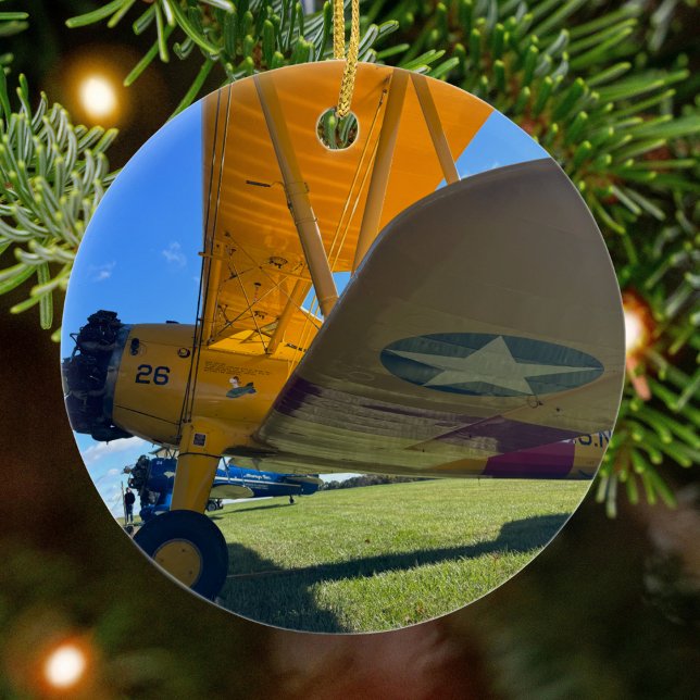 Flygplan - Personlig för fotojul Julgransprydnad Keramik (Skapare uppladdad)