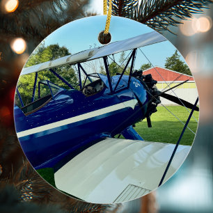 Flygplan - Personlig för fotojul Julgransprydnad Keramik