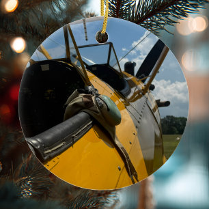 Flygplan - Personlig för fotojul Julgransprydnad Keramik