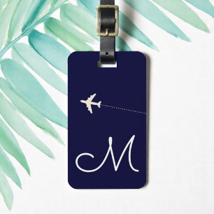 Flygplan personlig namn och inledande flygning med bagagebricka