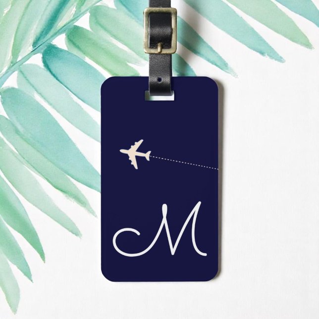 Flygplan personlig namn och inledande flygning med bagagebricka (Skapare uppladdad)