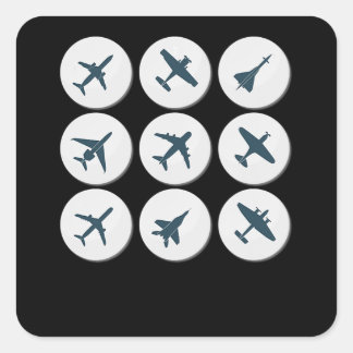 Flygplan Pilot Birthday Gift Idea Manar Pappa Fyrkantigt Klistermärke