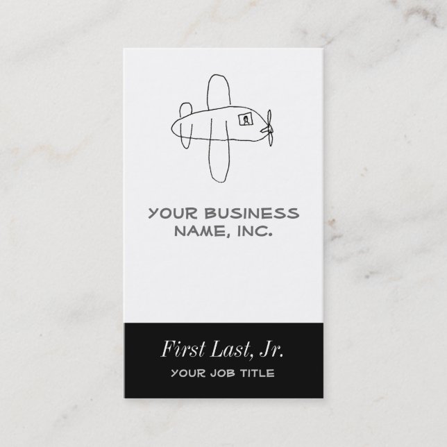 Flygplan [pilot, flygplats, flygplan] visitkort (Framsida)