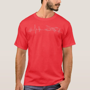 Flygplan Pilot Heartbeart Aviation Aircraft Airpla T Shirt