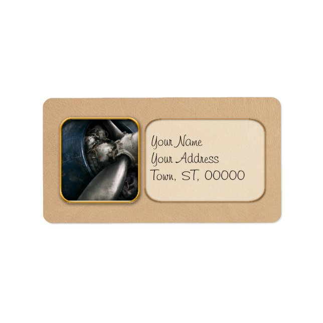 Flygplan - Pilot - Propeller - Du har klartecken a Adressetikett (Framsidan)