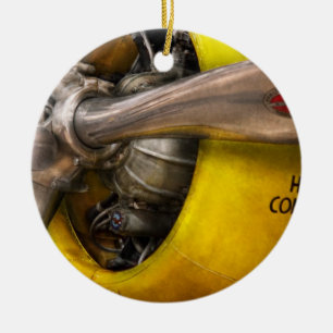Flygplan - Pilot - Propeller - Twin Wasp Julgransprydnad Keramik