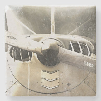 Flygplan Propeller Biplan Beige Stenunderlägg